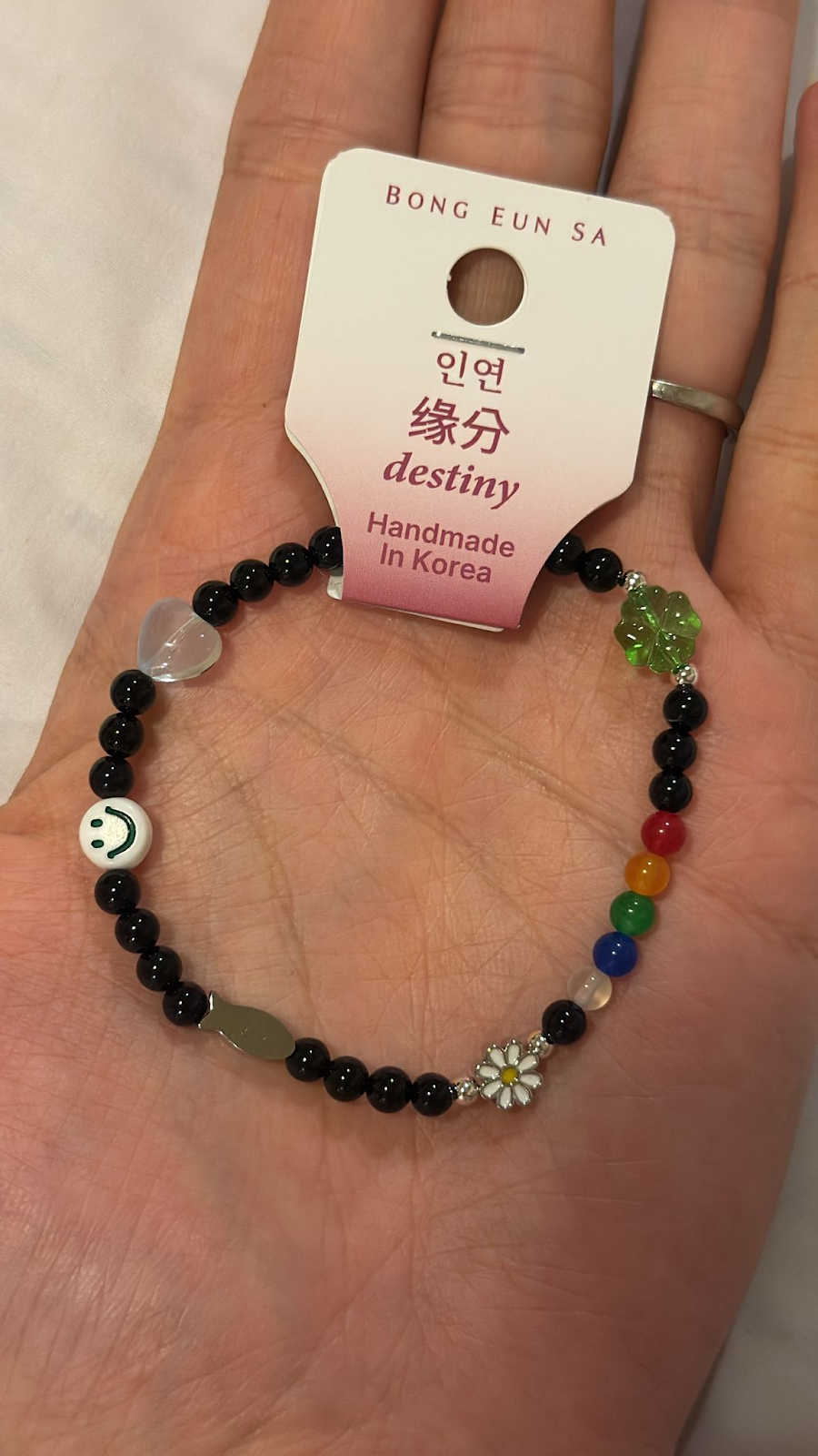 XK022 奉恩寺手串飾物系列 四葉草GD花花瑪瑙手串