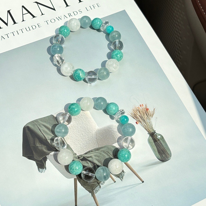 【冰河之夢】天河石x方解石x白水晶x雪花幽靈