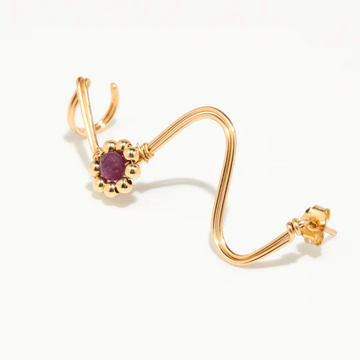 1YA0326-465 [YAY PARIS] Daisy Ruby Earring Laminated Gold #360dbdai130 (EU)