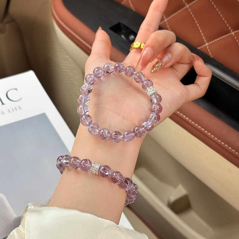 【葡萄氣泡水】紫阿賽特天然水晶手鍊