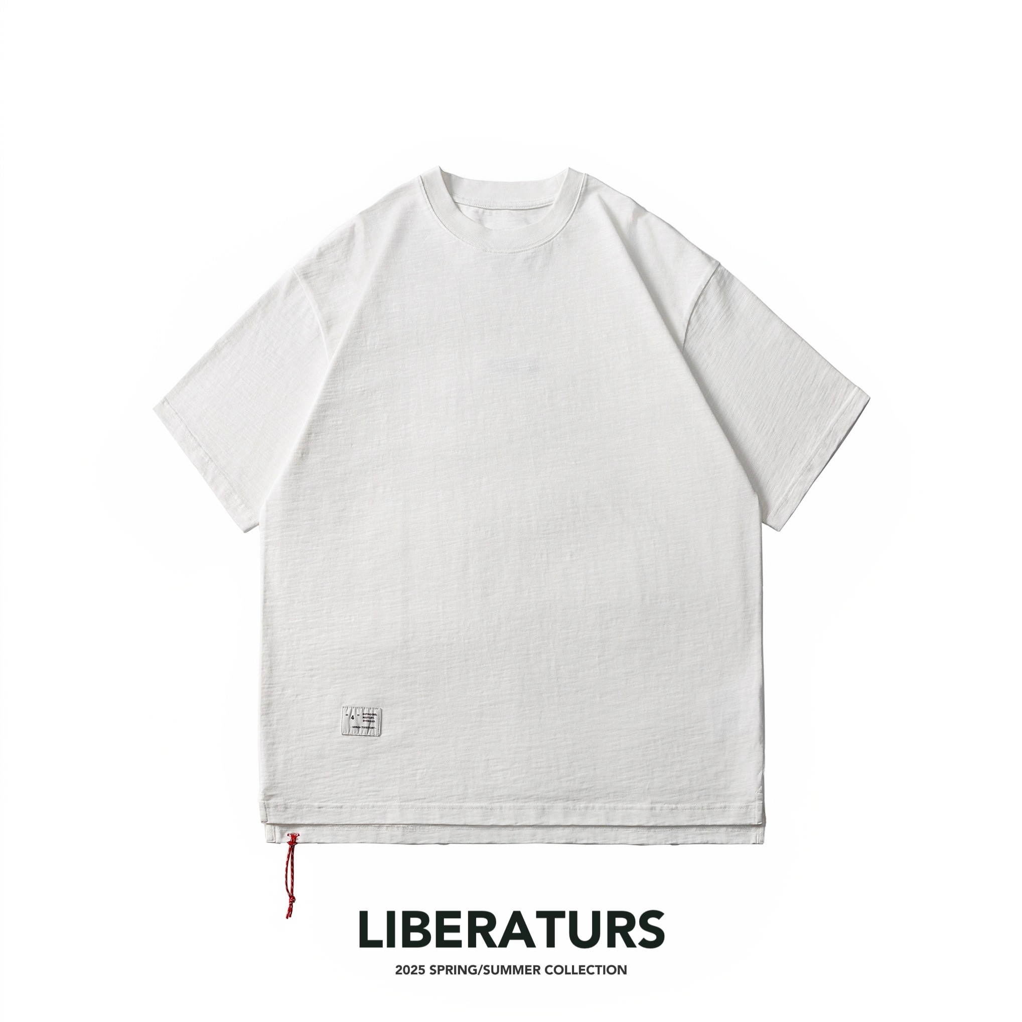 《S.V》重磅下擺抽繩素面短T