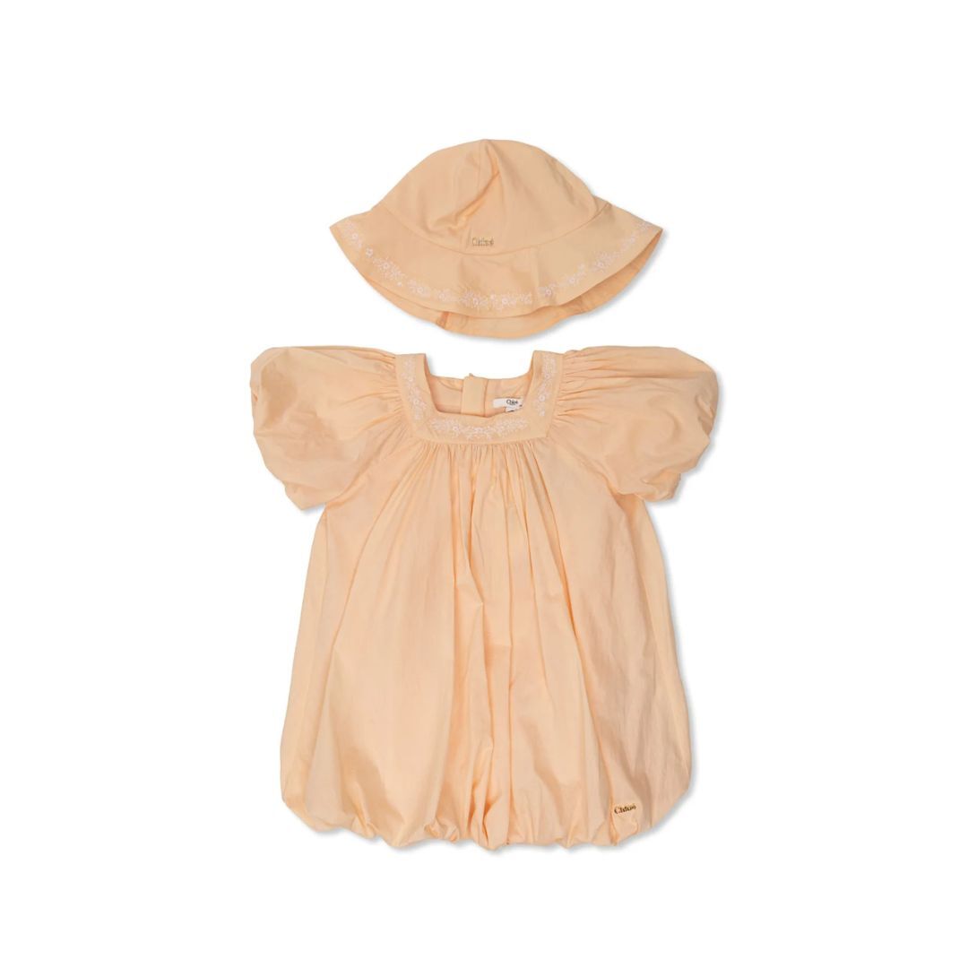 1FF0101-495 [CHLOE] Kids Dress Apricot Powder (SS26) #C20920CO43J (C-EU-E)