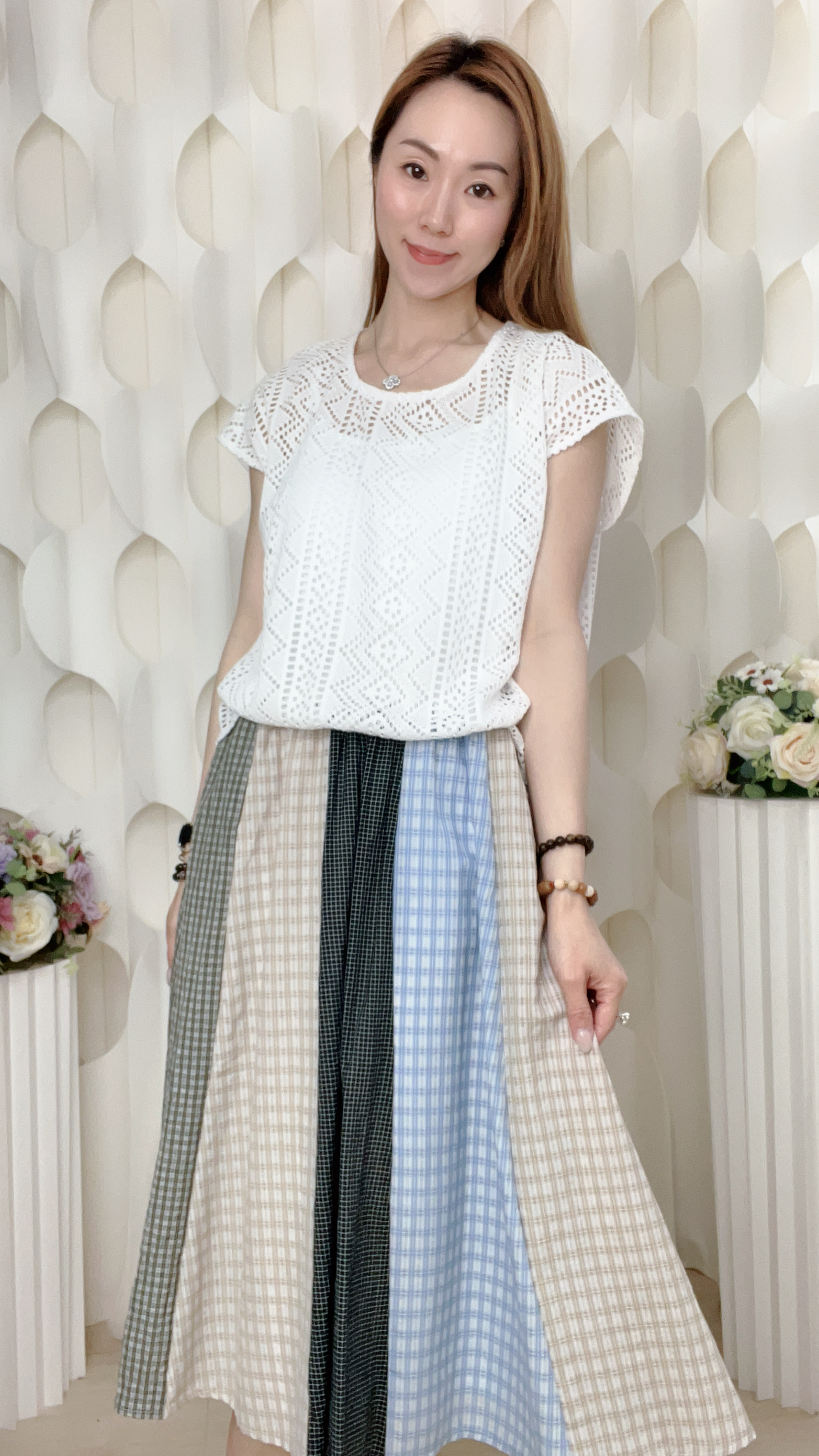 梭織網格連身裙(胸46 腰23-38 臀44 長42吋)27156 #3103clo