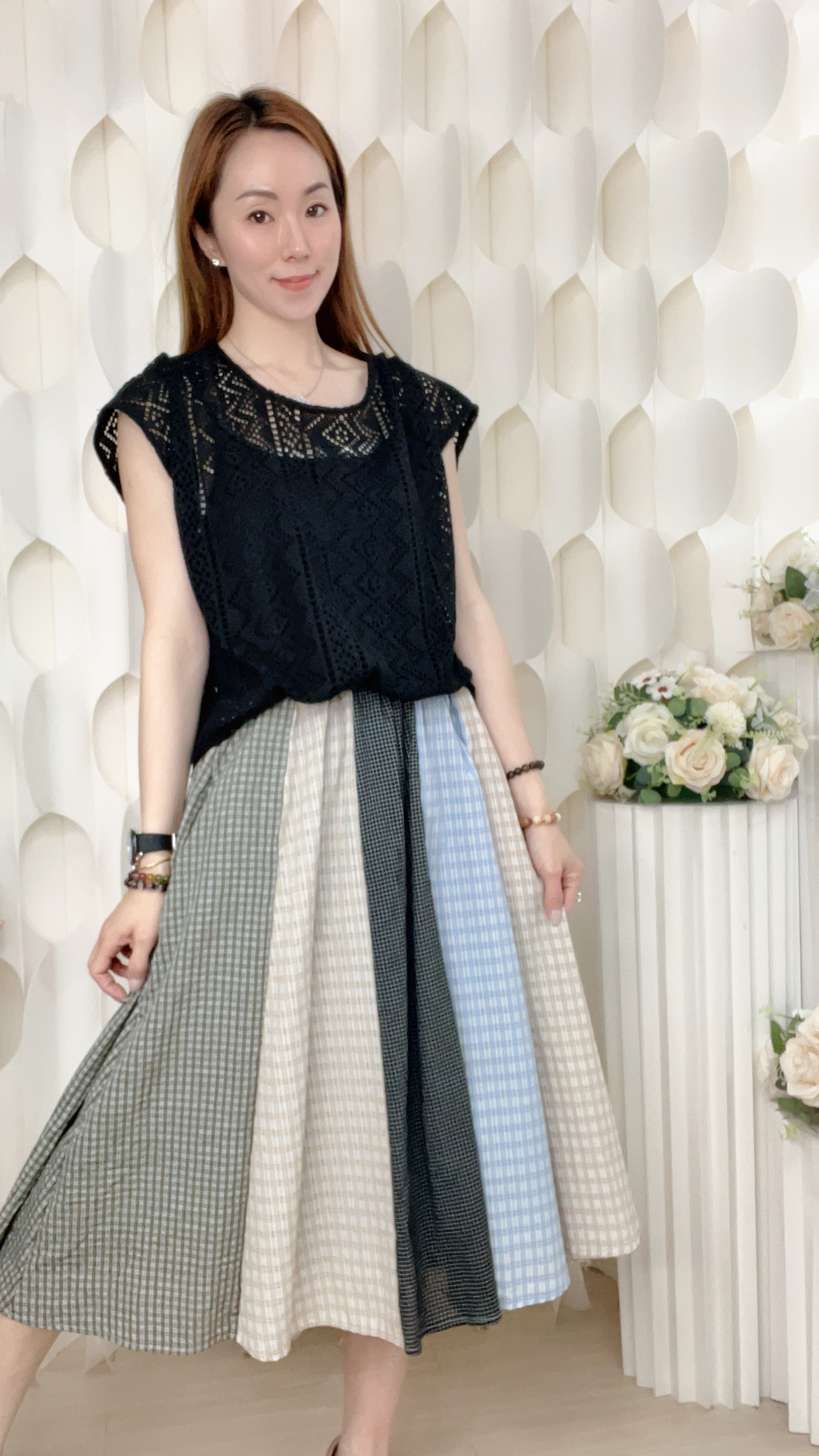 梭織網格連身裙(胸46 腰23-38 臀44 長42吋)27156 #3103clo