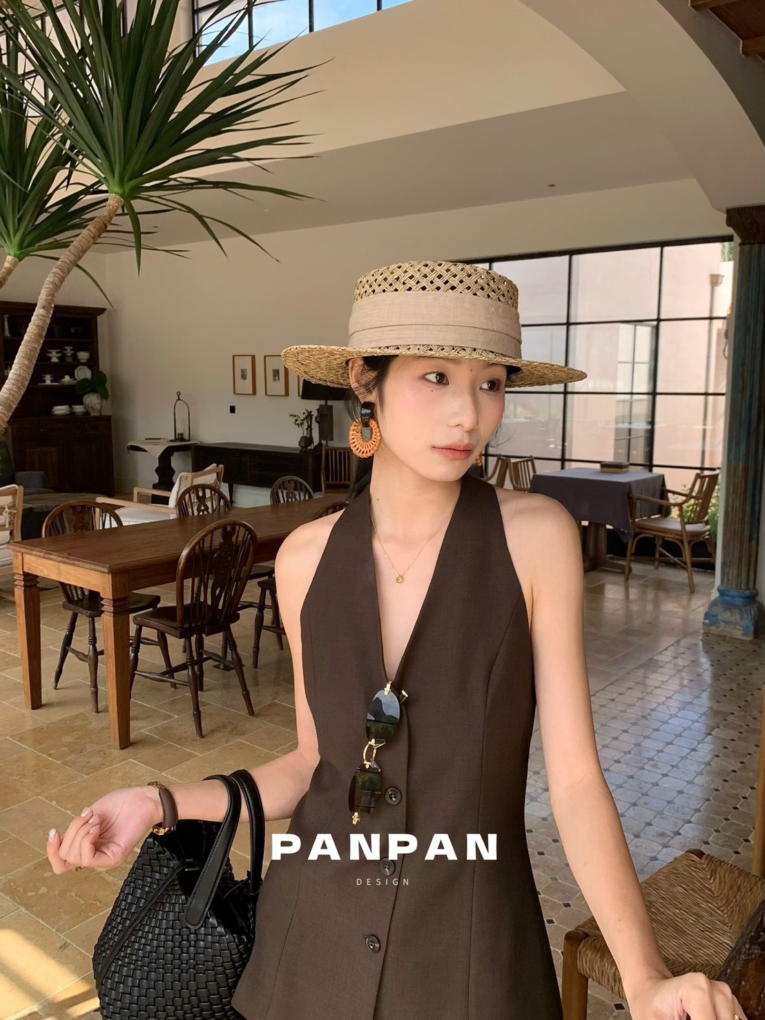 No.7006 西裝家醋酸削肩馬甲+西裝褲套裝