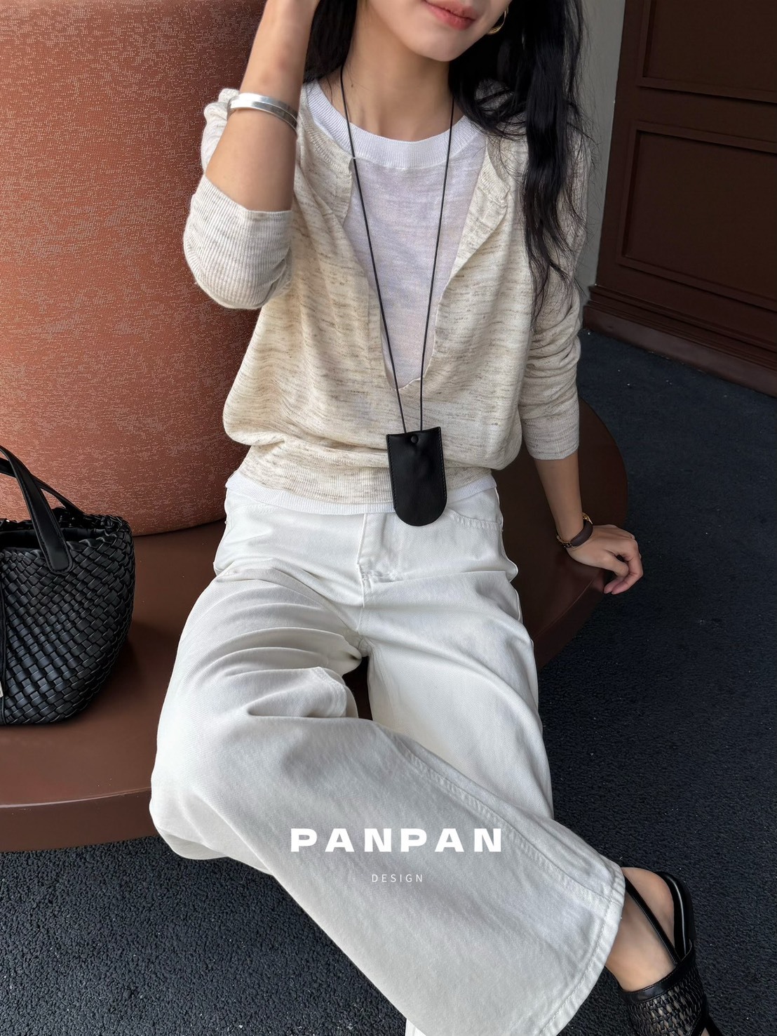 No.1680 西裝家亞麻假兩件圓領針織衫