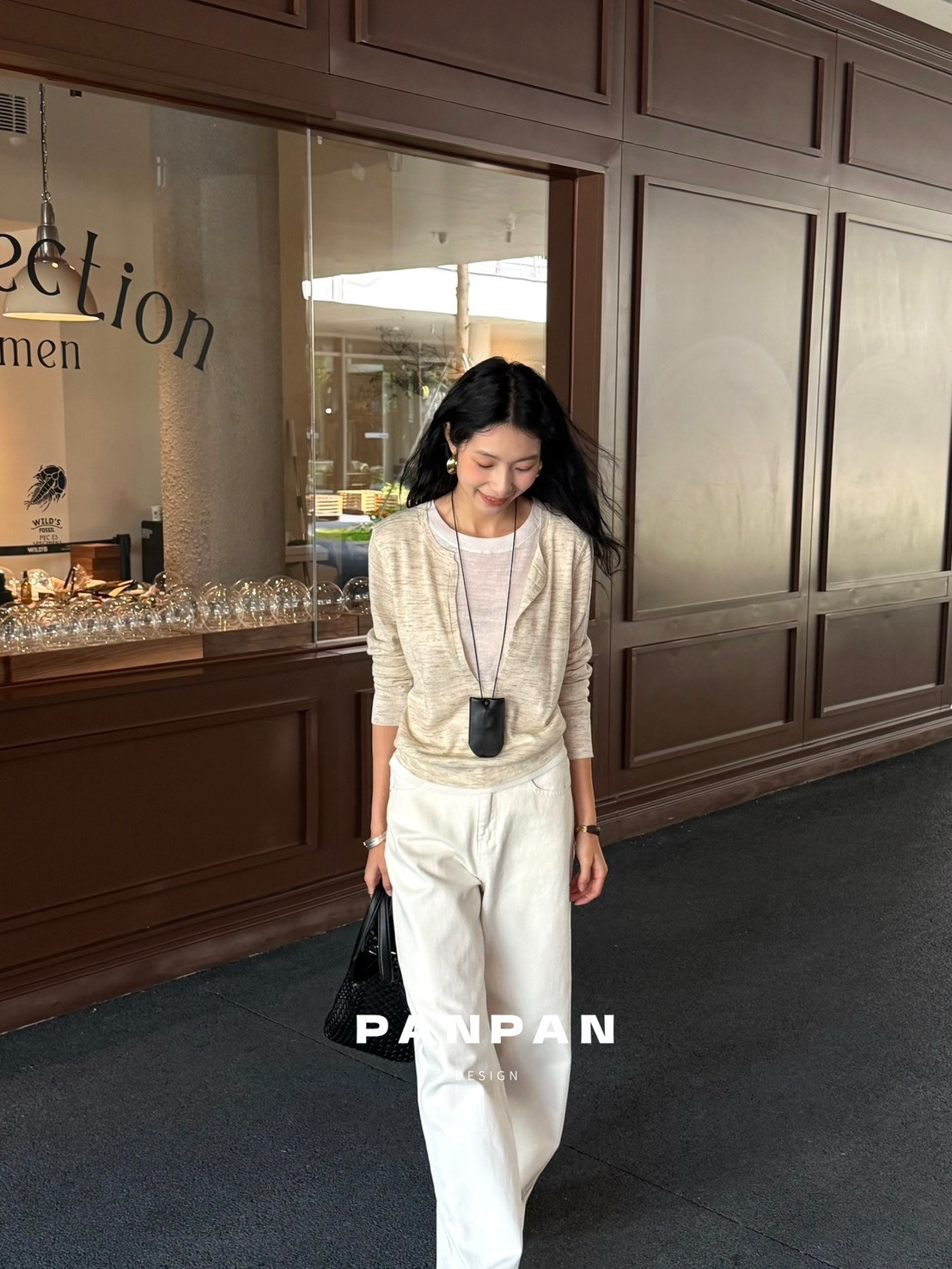 No.1680 西裝家亞麻假兩件圓領針織衫