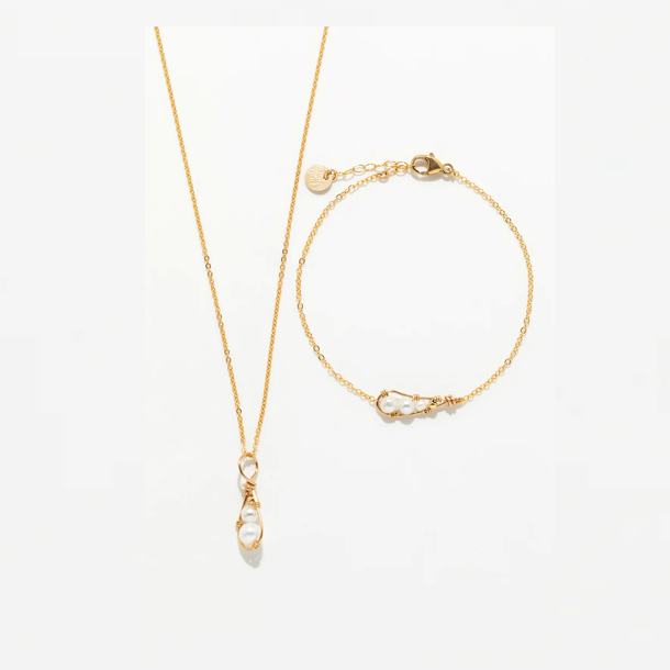 1YA0326-533 [YAY PARIS] Moana Chain Pendant And Bracelet Gift Set Laminated Gold #SS26_C101_101 (EU)