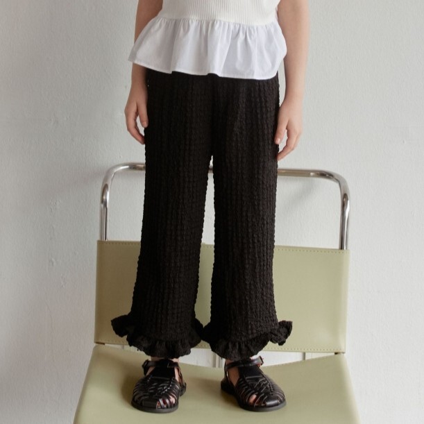 90-140 ANN 荷葉縐織長褲 2色