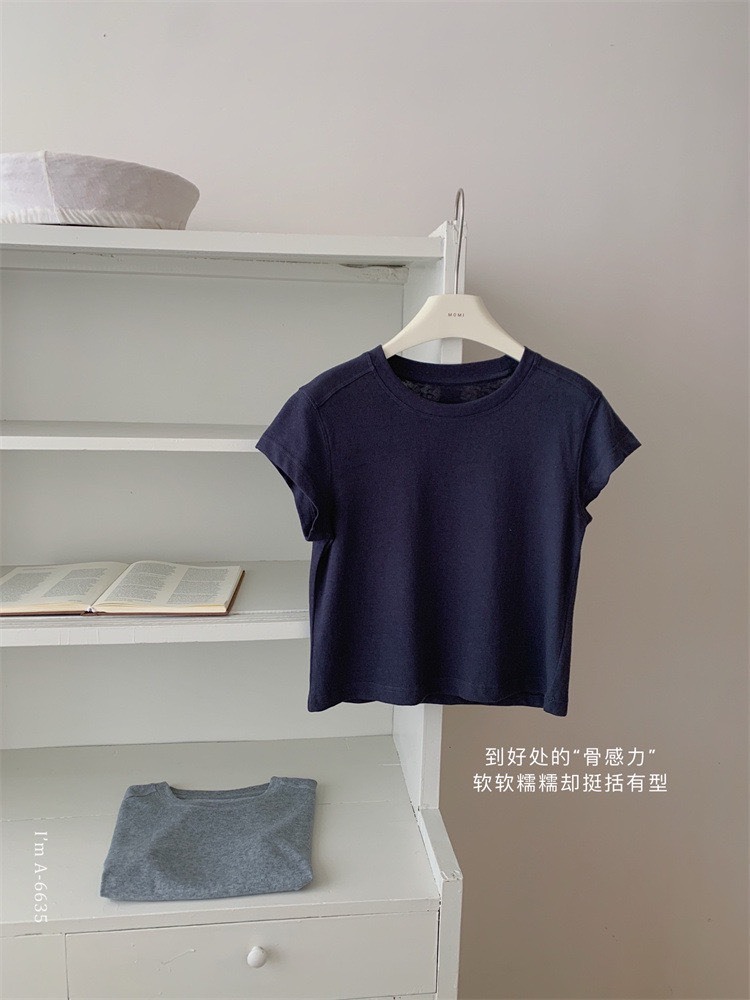 No.1679 小飛袖顯瘦雪花短T
