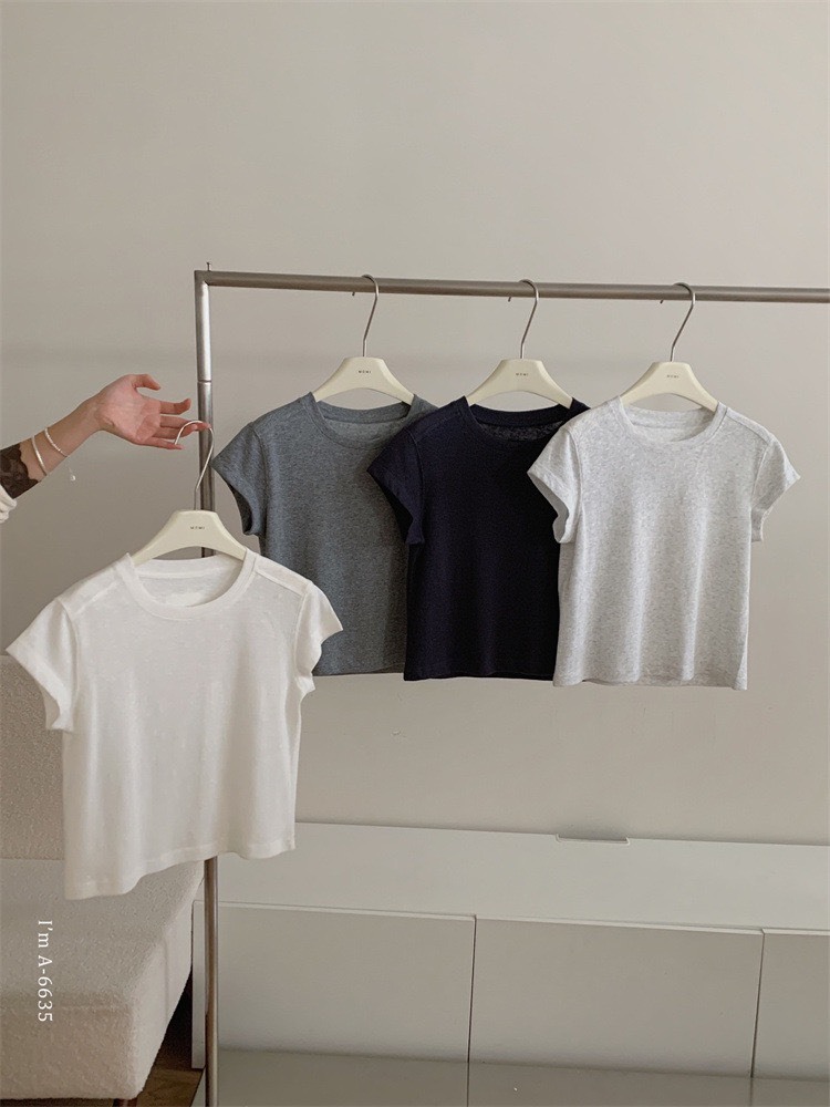 No.1679 小飛袖顯瘦雪花短T