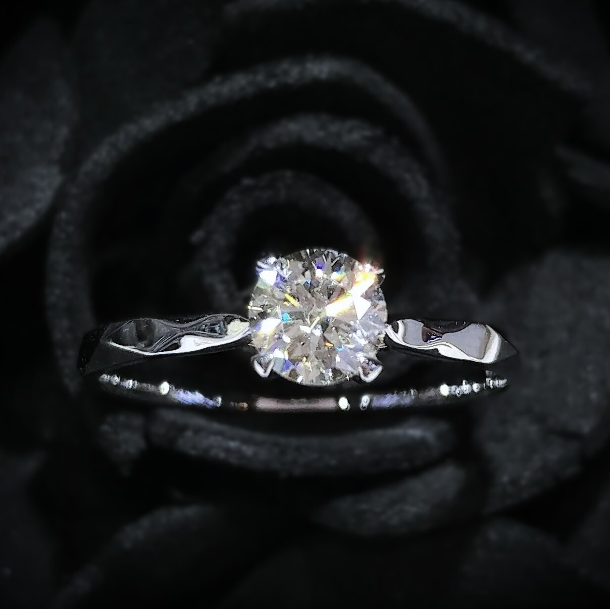 全新18K白金【單粒51份鑽石】戒指