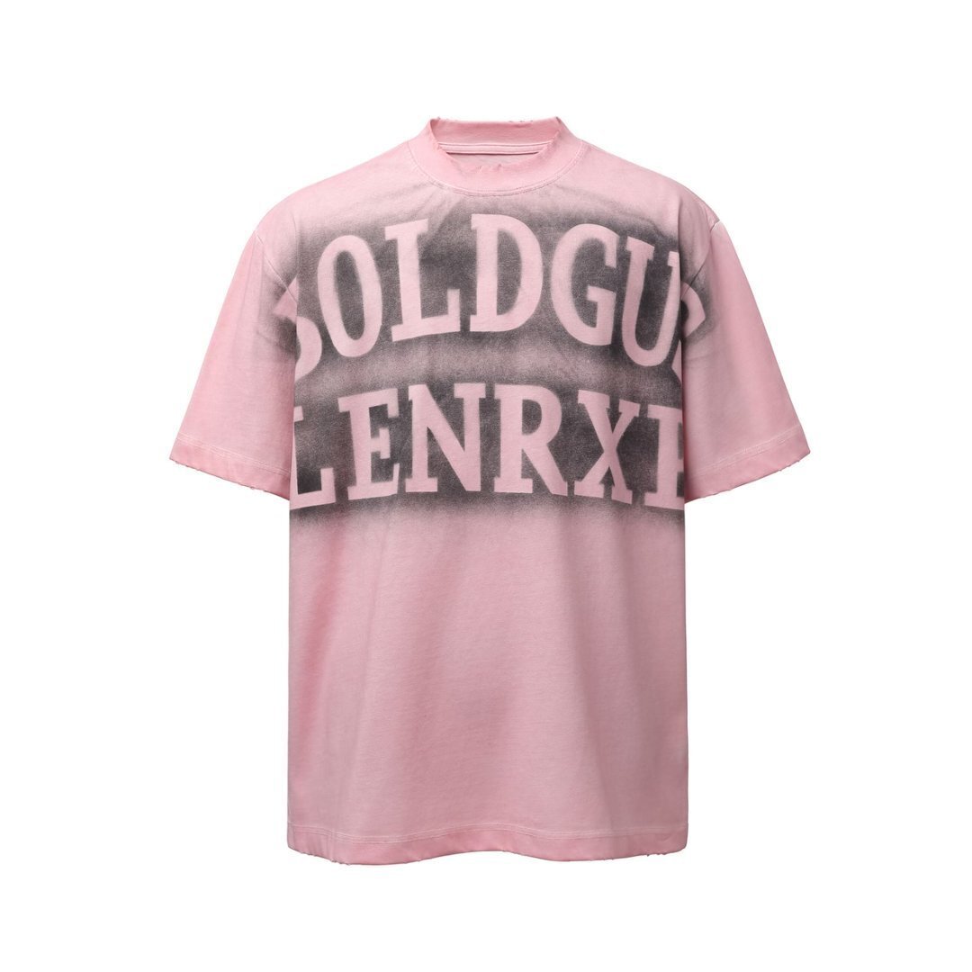 《S.V》迷幻噴漆環繞字母短 T