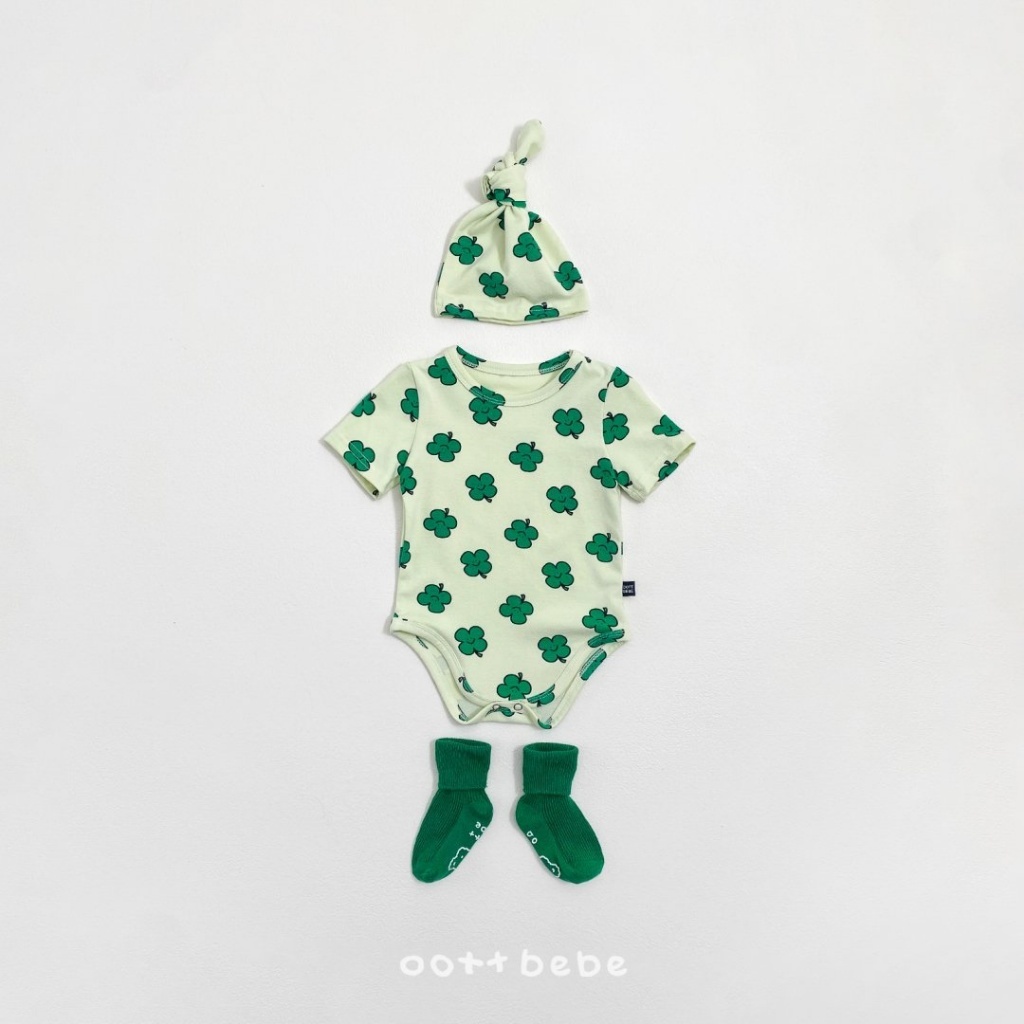 正韓夏oott bebe 嫩嬰童趣滿版包屁衣