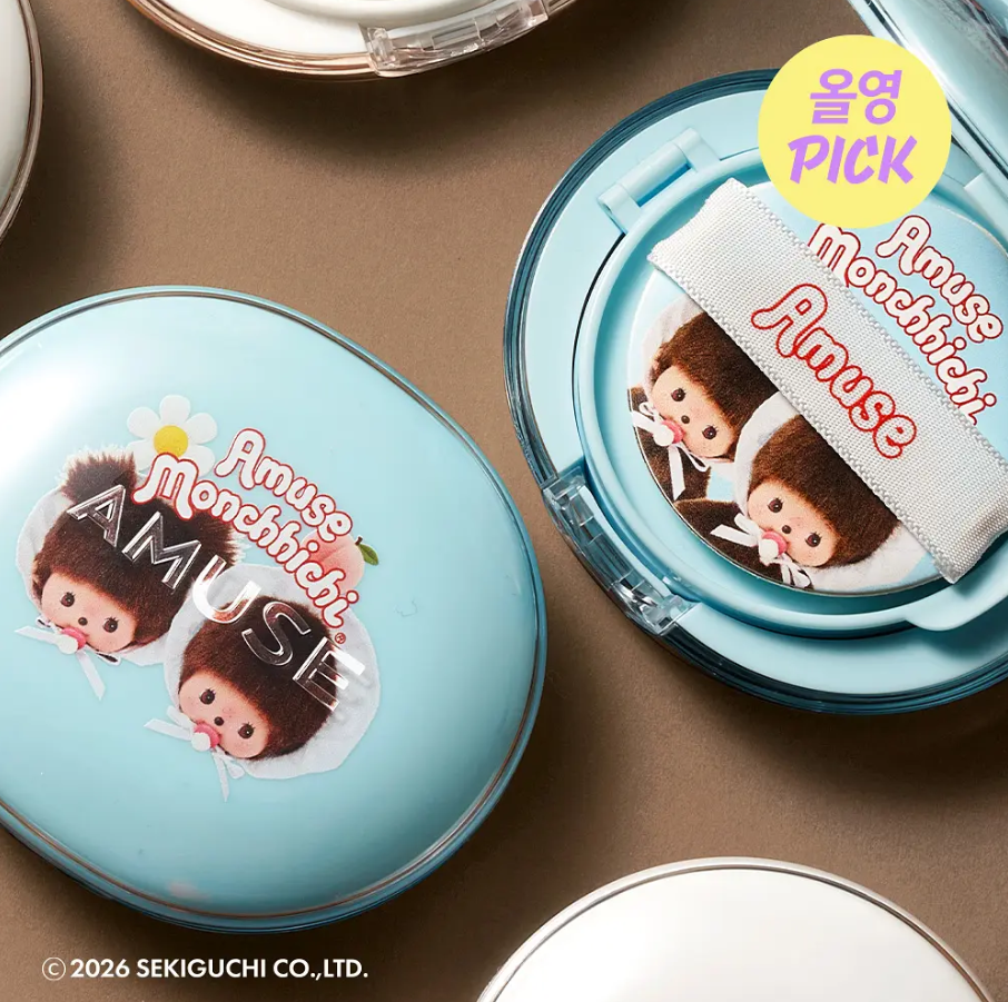 AMUSE x Monchhichi 輕透毛孔隱形氣墊 蒙奇奇氣墊