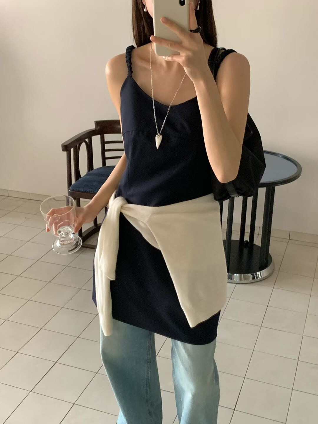 鬆緊細肩帶洋裝