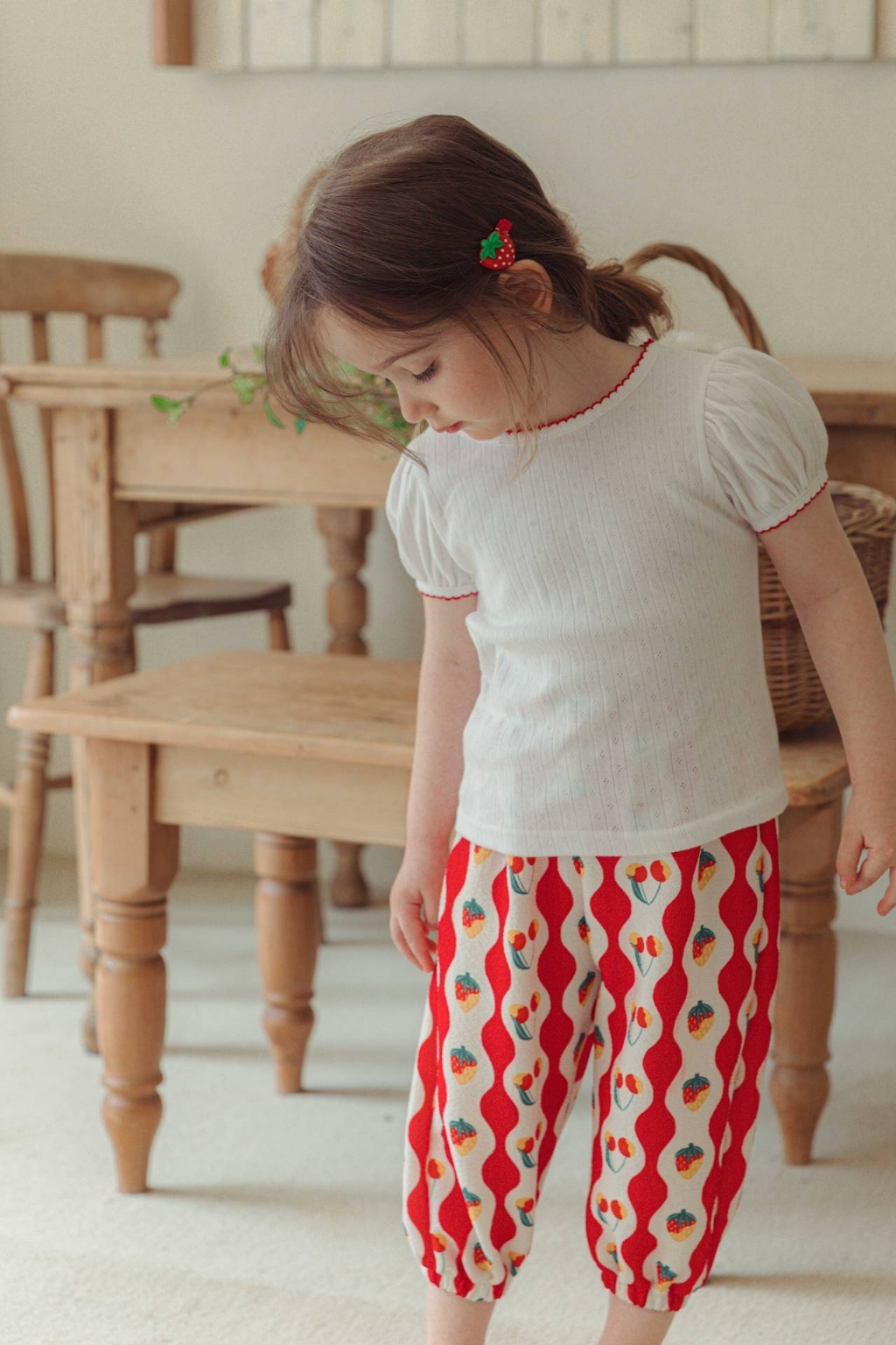 正韓夏cocoribbon 草莓櫻桃縮口褲