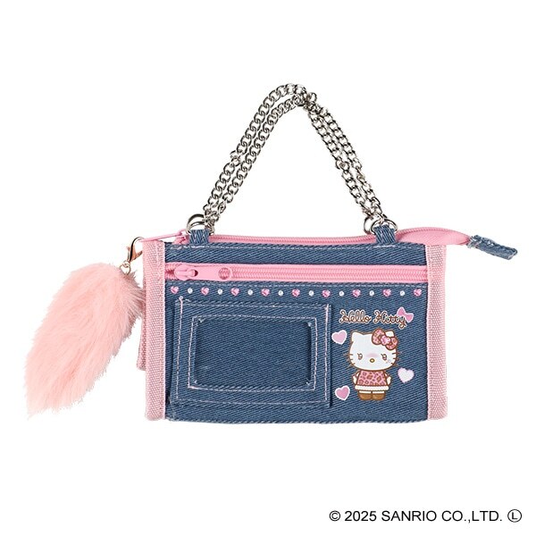 日本 Sanrio Hello Kitty 平成辣妹系列 牛仔布款化妝袋