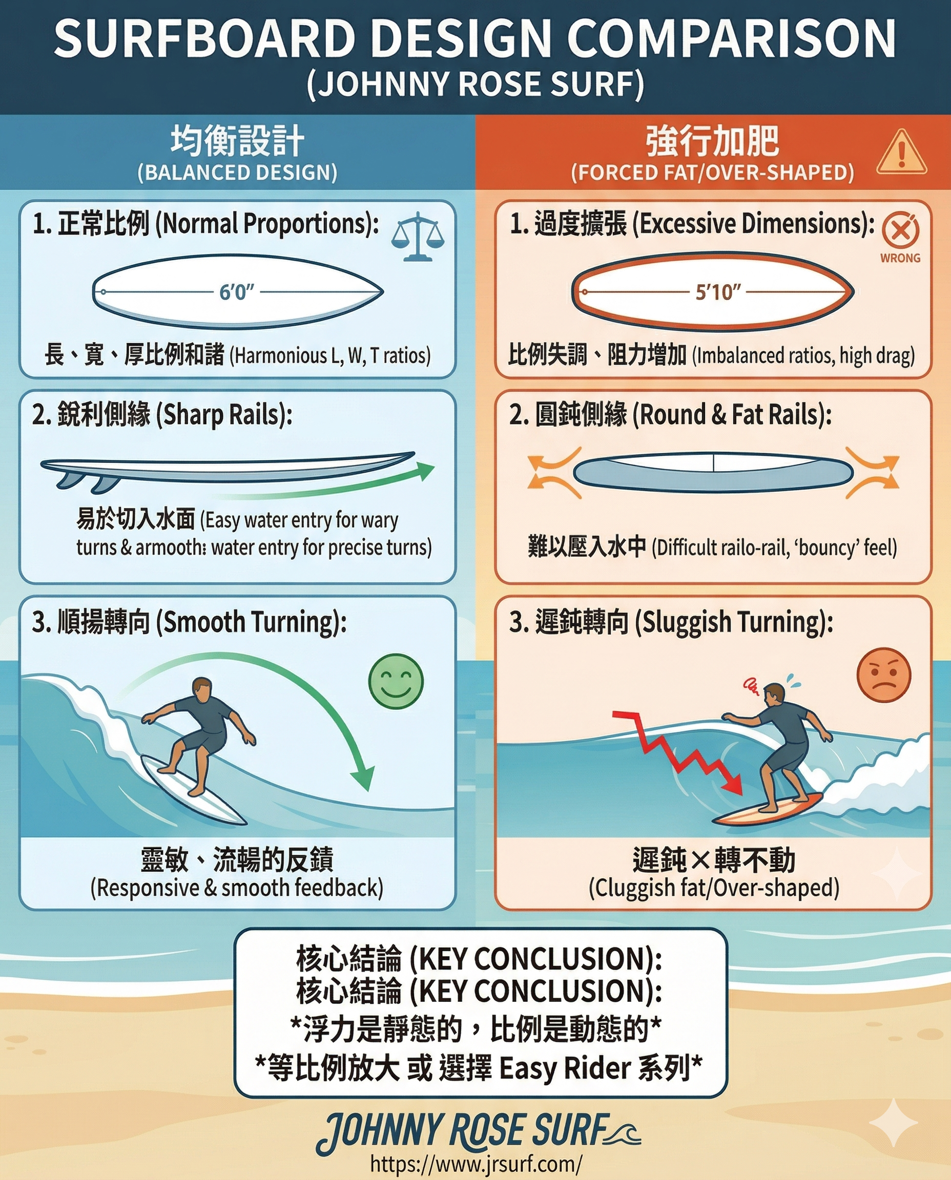 Johnny-Rose-Surf-衝浪板浮力比例對比圖