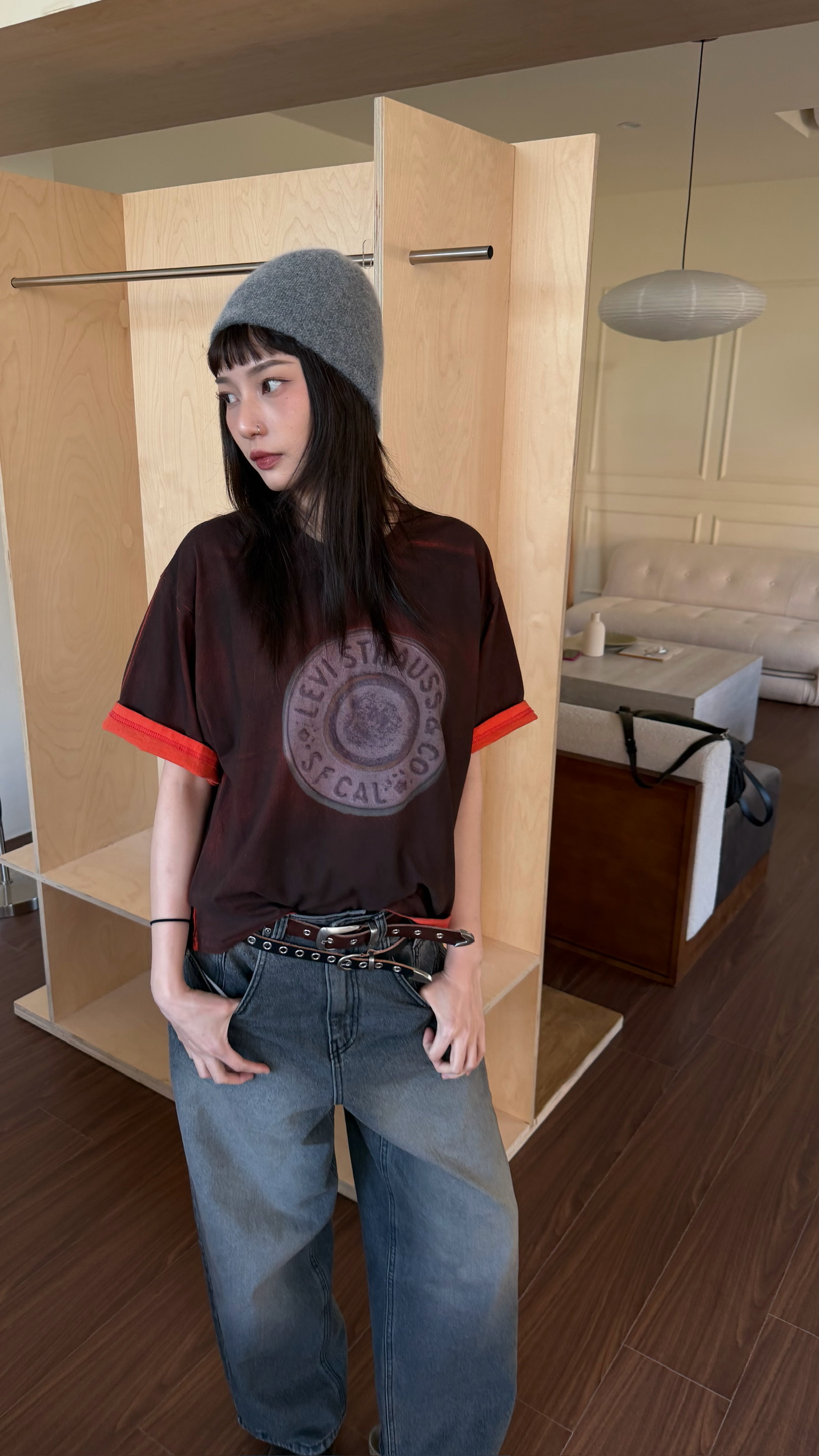 San Francisco洗舊徽章T shirt