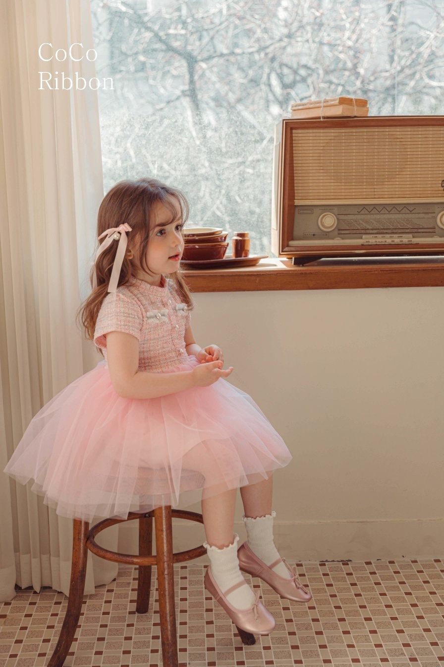 正韓夏cocoribbon 高級感小香風紗裙