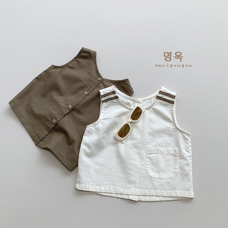 森系亞麻風橫條上衣