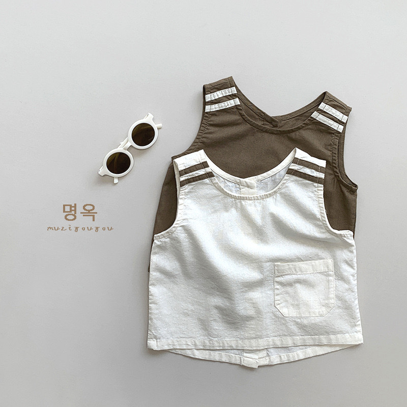 森系亞麻風橫條上衣