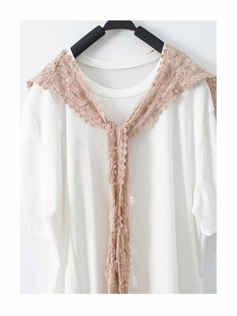 氣質勾花蕾絲領片(4色)