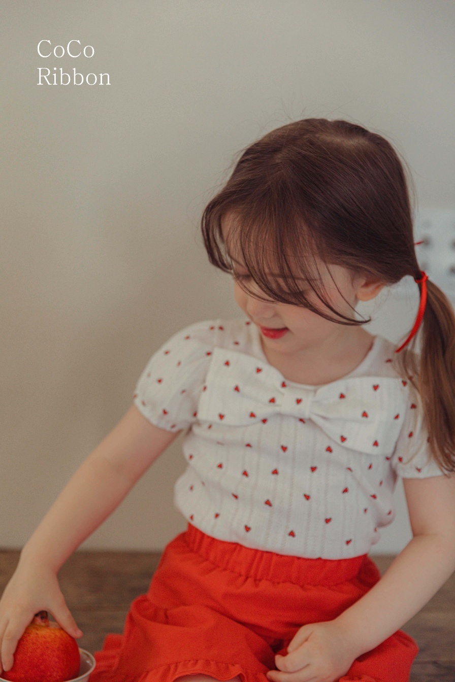 正韓夏cocoribbon 大蝴蝶結小愛心上衣