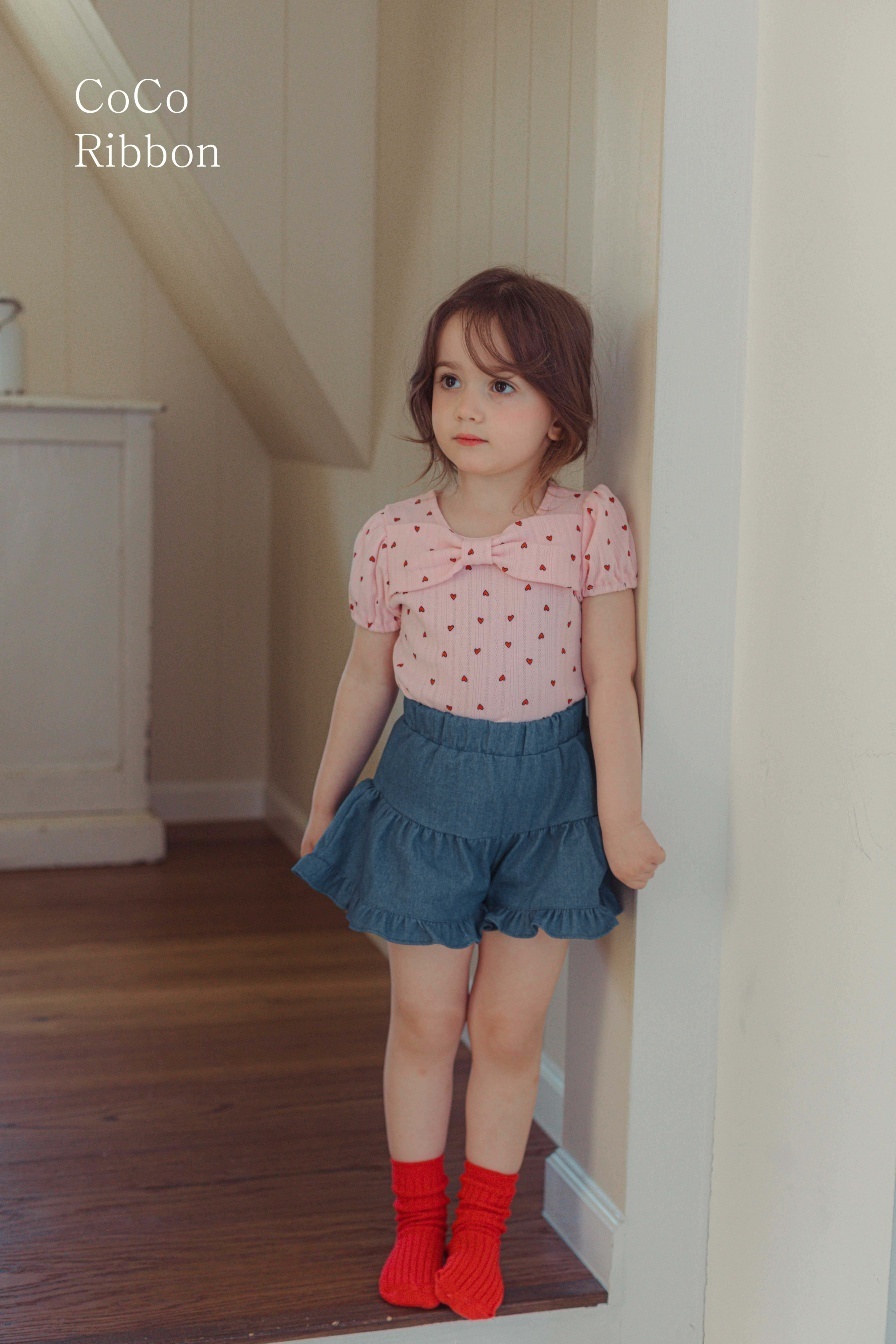 正韓夏cocoribbon 大蝴蝶結小愛心上衣
