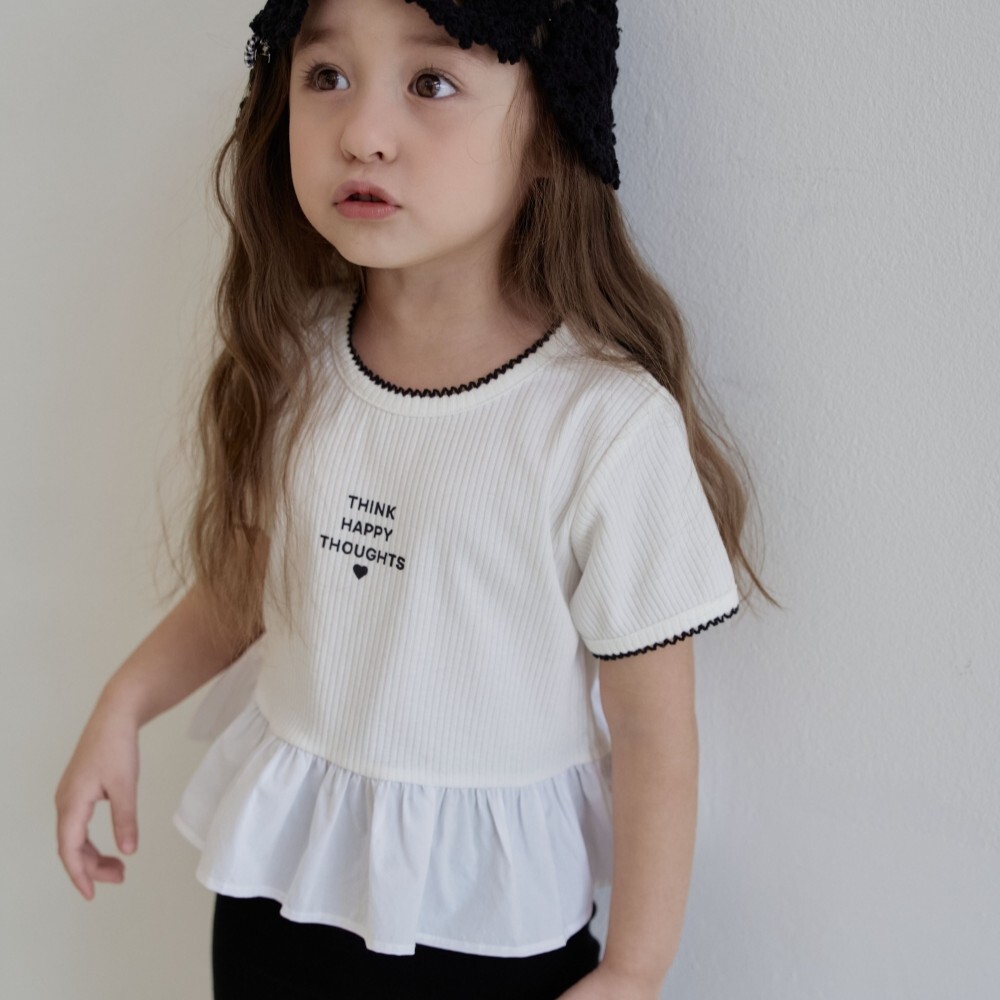 90-140 ANN 氣質滾邊荷葉上衣 2色