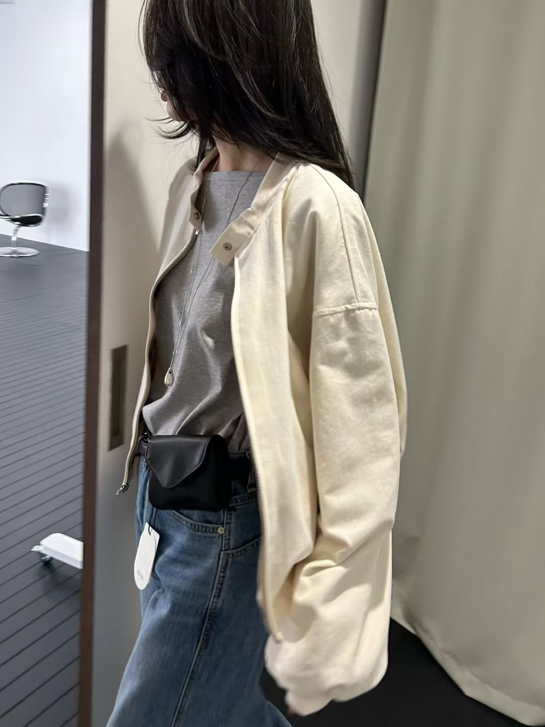 格子雙面穿夾克