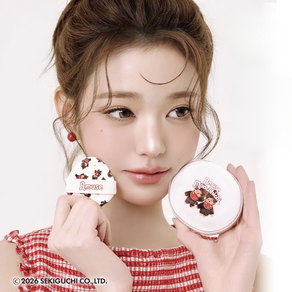 Amuse x monchhichi蒙奇奇｜完美陶瓷肌氣墊粉餅組合