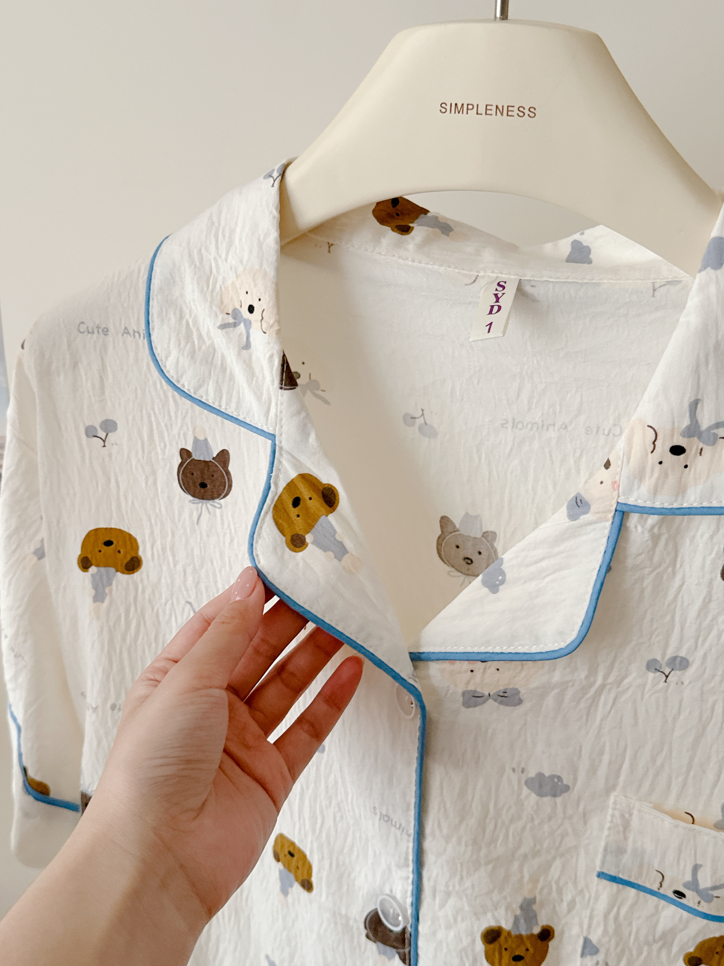 宅家系列🛏️超可愛派對熊熊睡衣組合(上衣＋長褲＋短褲）💕