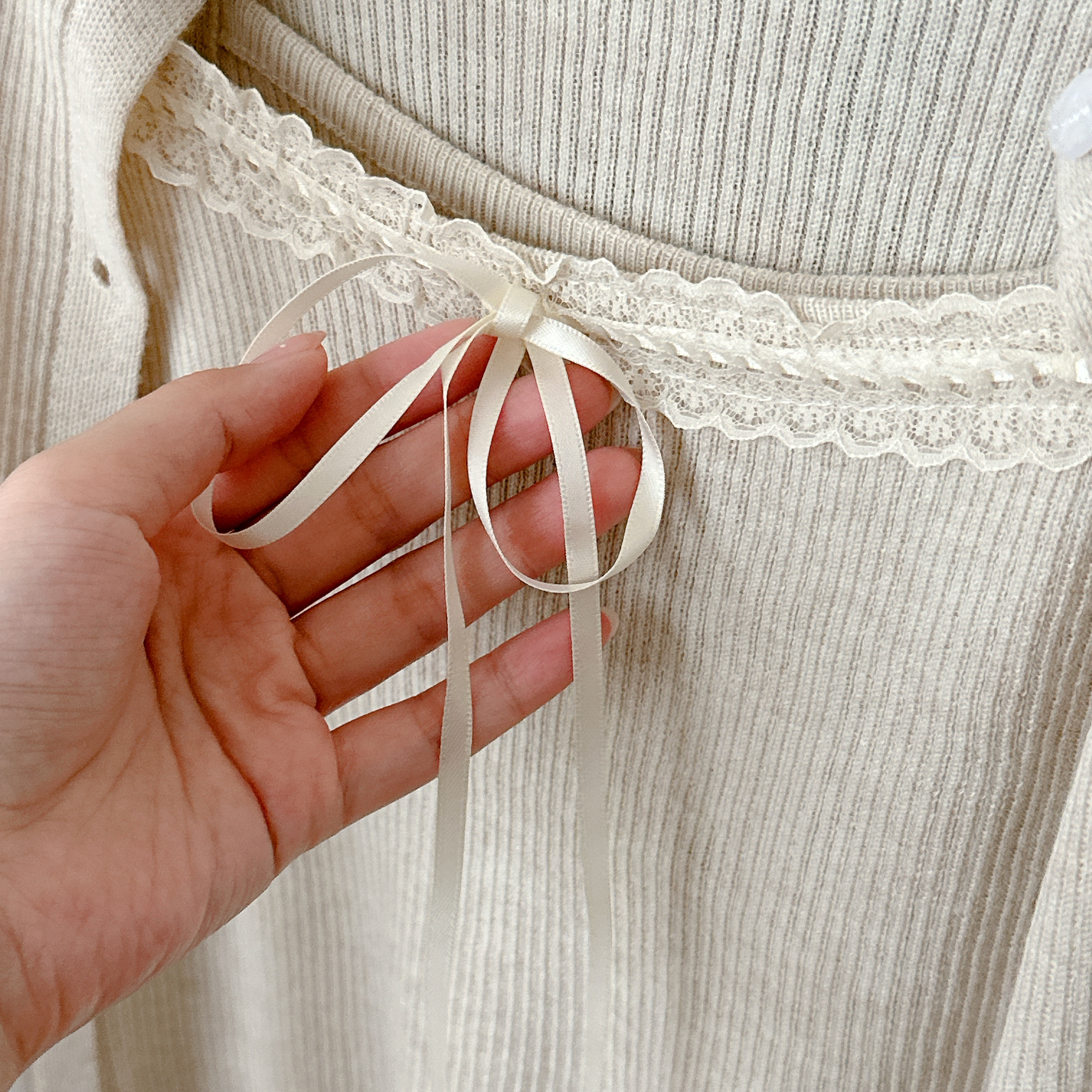 氣質Lady蕾絲邊真2件式上衣組合（背心＋外套）💕共4色