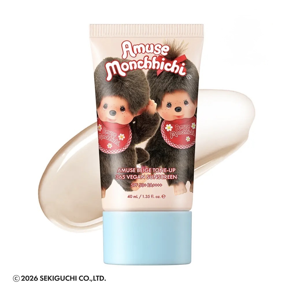 Amuse x monchhichi蒙奇奇｜潤色隔離霜