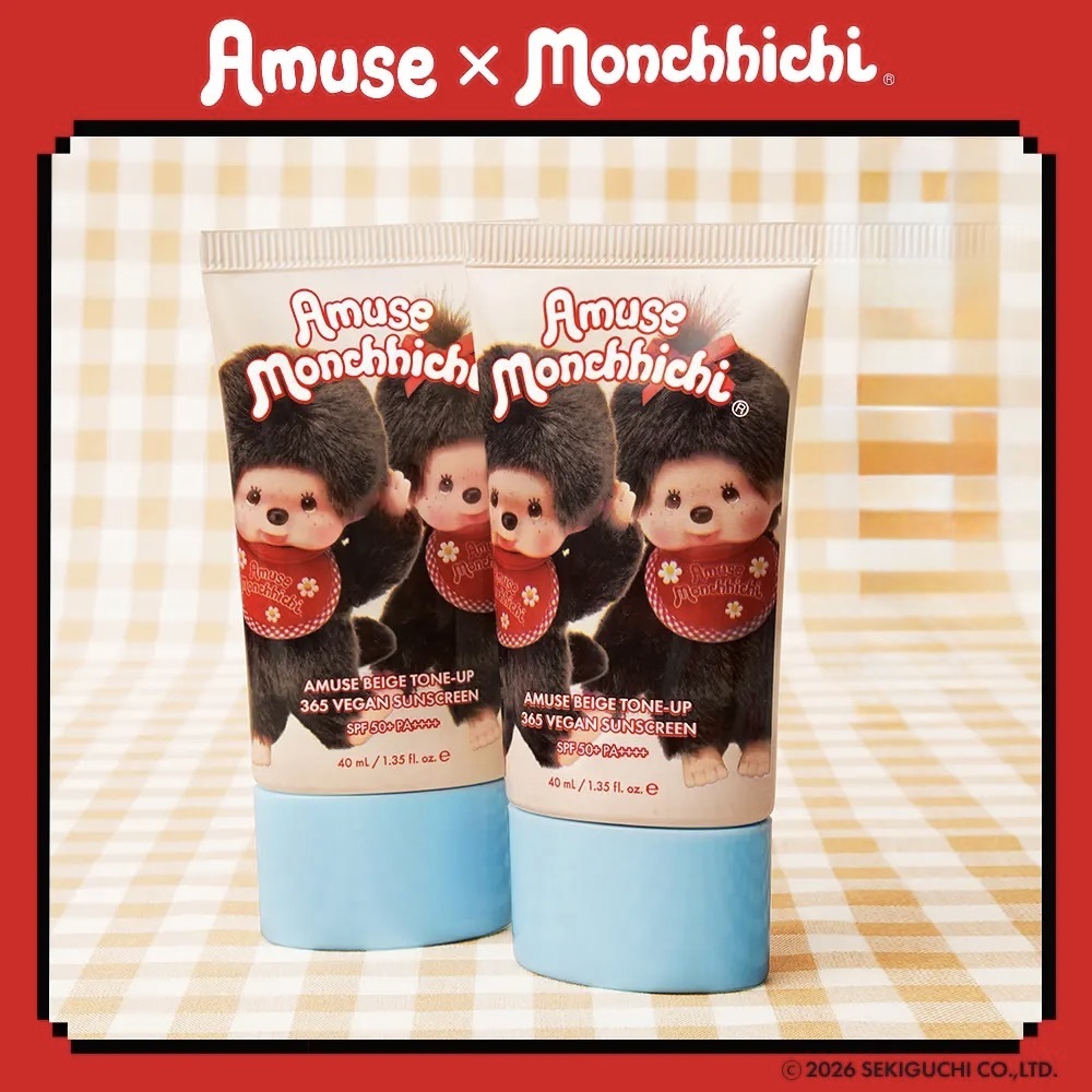 Amuse x monchhichi蒙奇奇｜潤色隔離霜