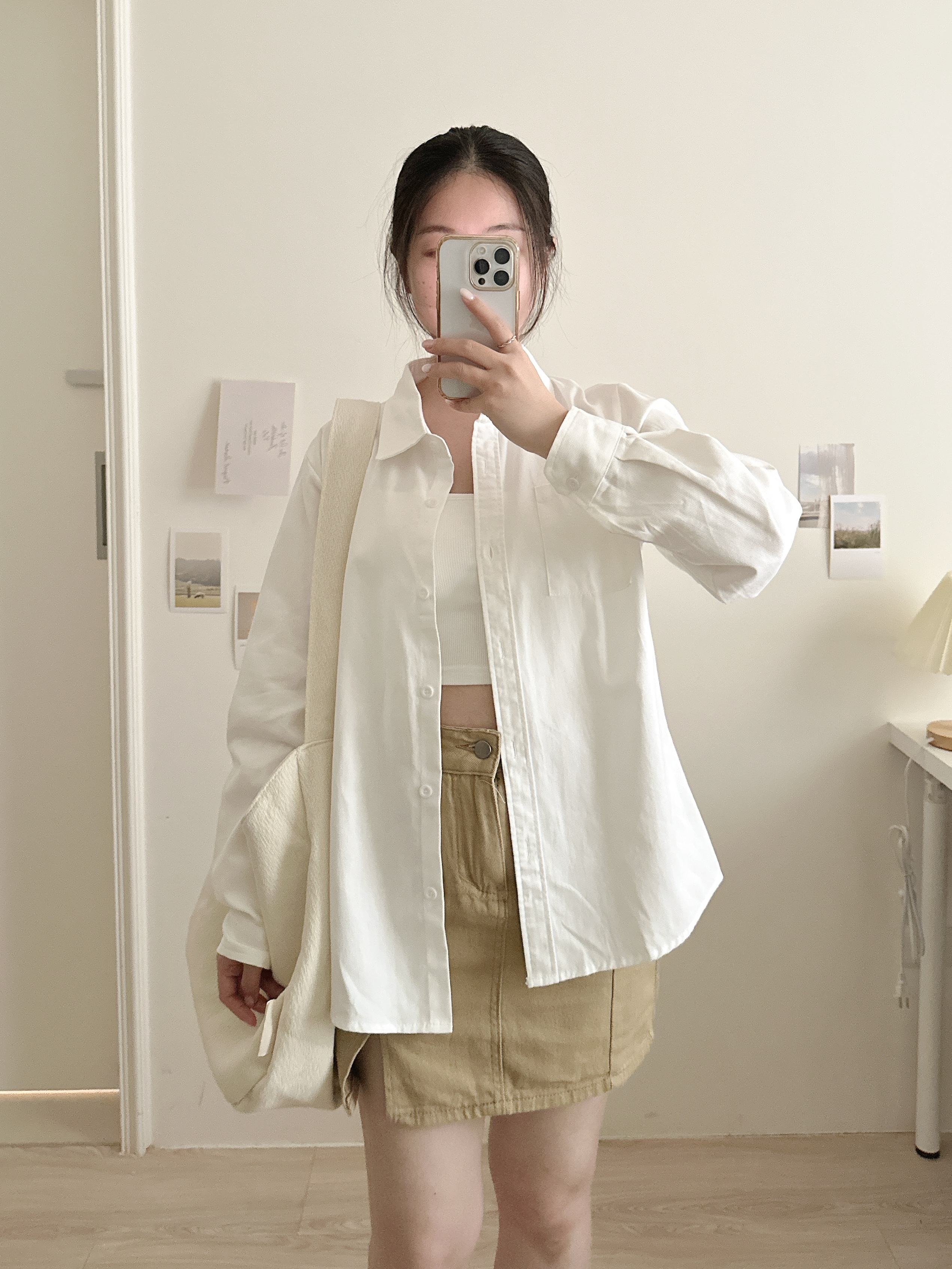 部份現貨🚚單穿/當外套都ＯＫ！👌春日彩虹極百搭單口袋長袖襯衫💕共5色