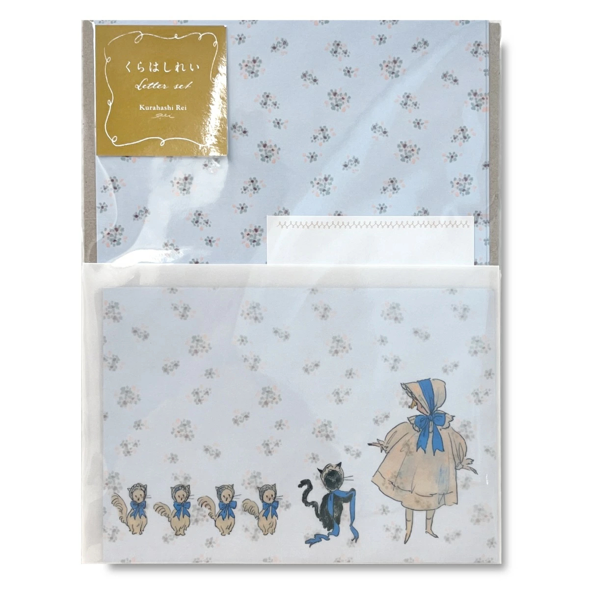 くらはしれい 女孩與貓咪 信紙信封組 ｜日本 倉橋伶衣