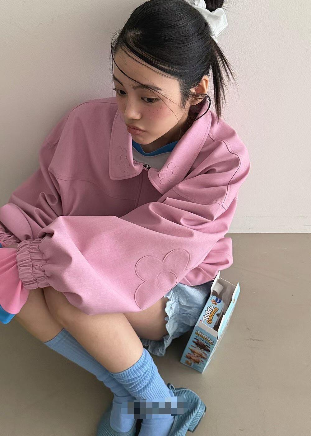 花朵貼片夾克