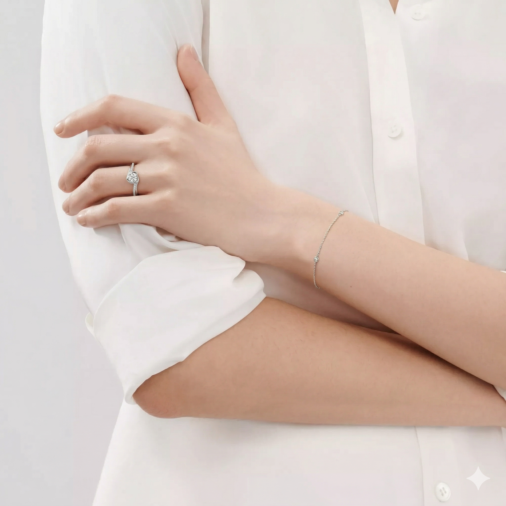 全新18K白金【單粒12份鑽石】配小鑽共17份鑽石戒指