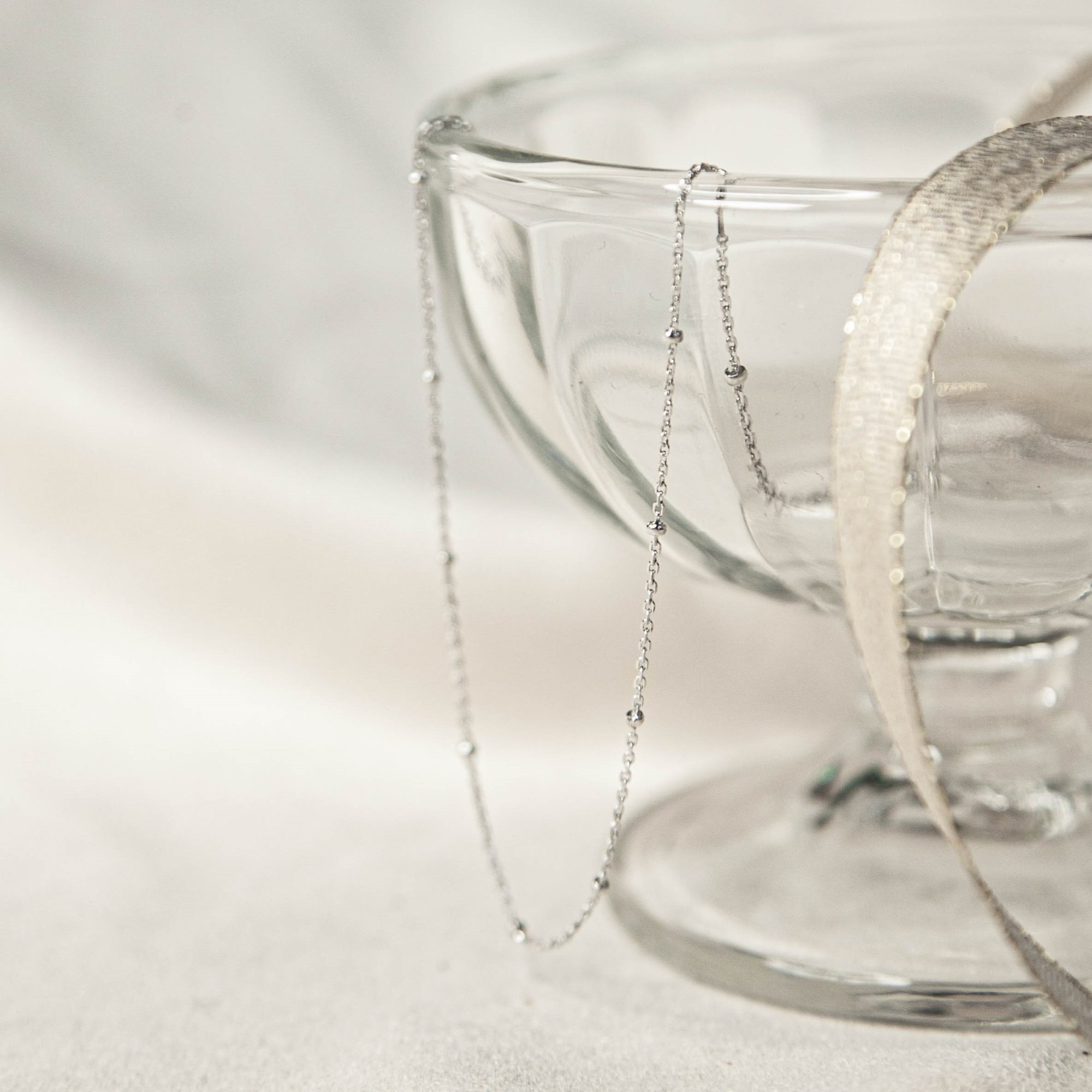 日系銀圓珠的純銀項鍊，有多種鍊長可以選擇