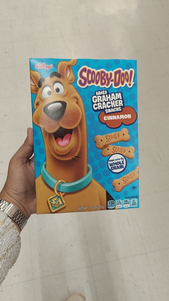 [U] CW KELLOGG'S SCOOBY-DOO BAKED GRAHAM CRACKER SNACKS, CINNAMON, 030100182016 (UCW132)