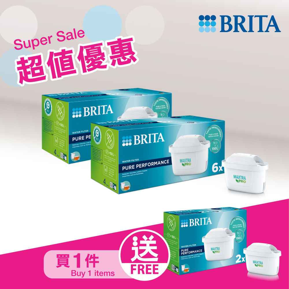 德國品牌BRITA 2X 6件裝 MAXTRA PRO 純淨全效濾芯 -1054667X2