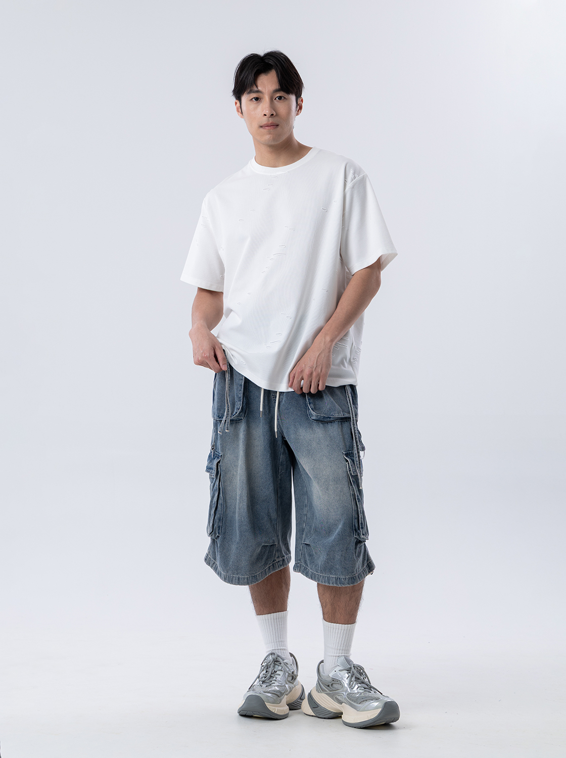 【期間限定】造型口袋牛仔短褲