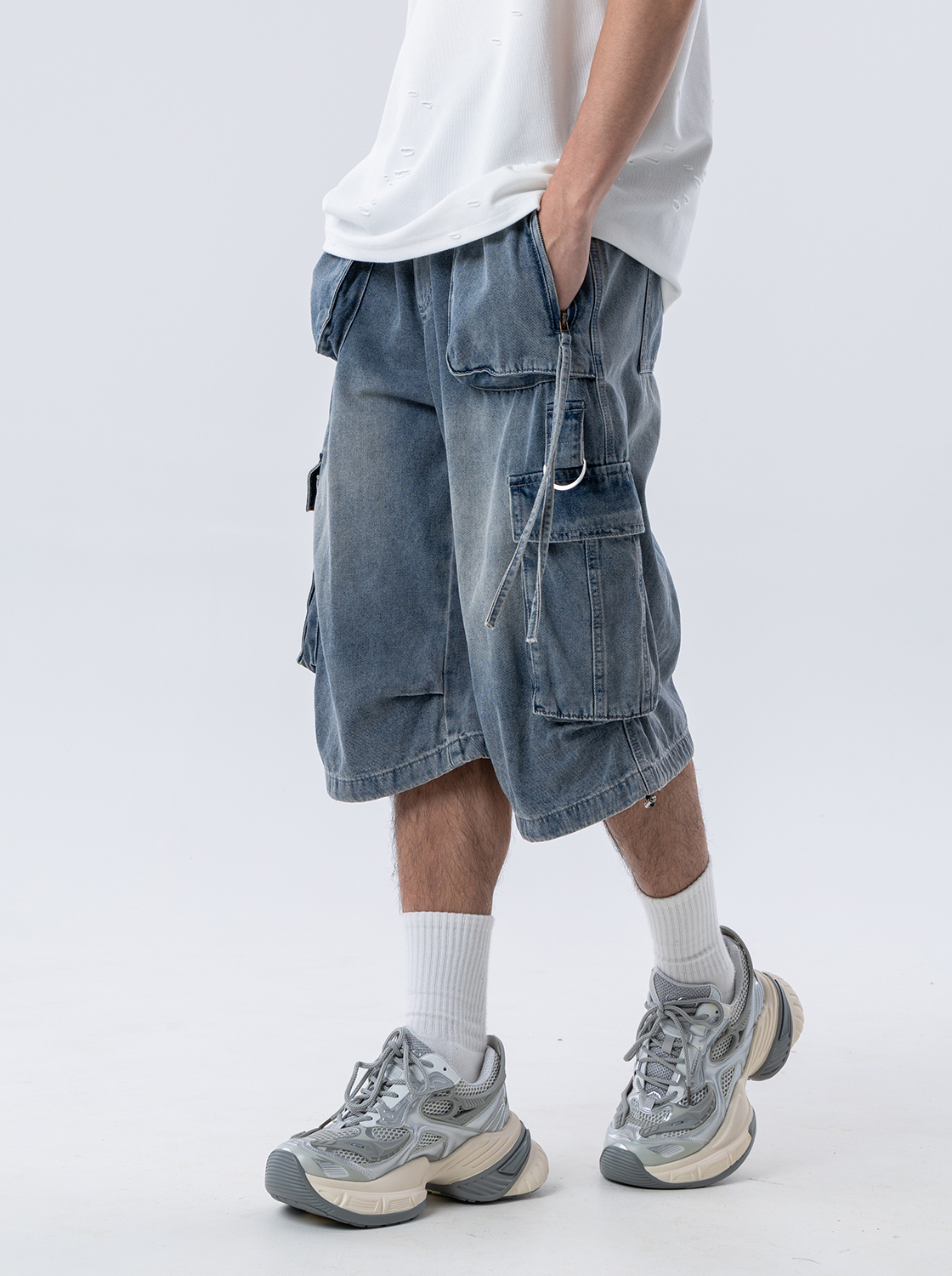 【期間限定】造型口袋牛仔短褲