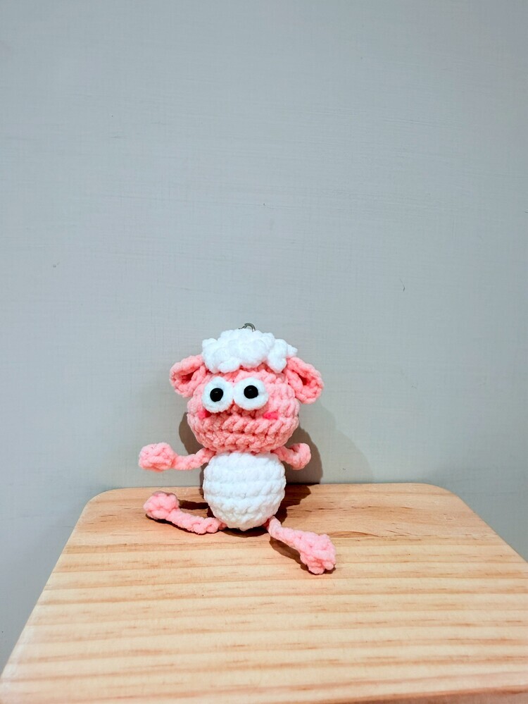 『白』捲捲綿羊長腳吊飾