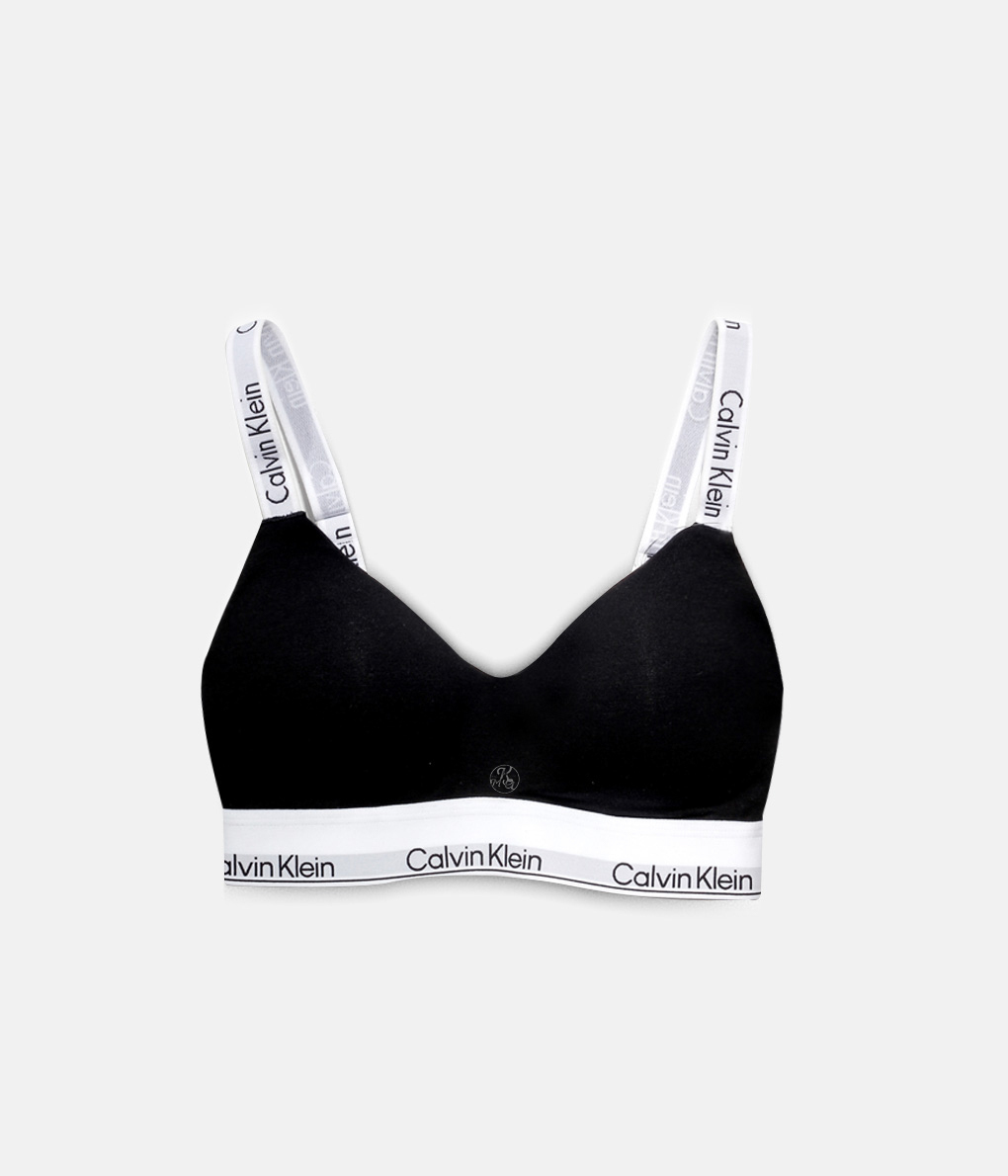 Calvin Klein Icon Cotton Lightly Lined Bralette 緹花肩帶薄墊黑色無鋼圈內衣 (QF7059E / QF8504)