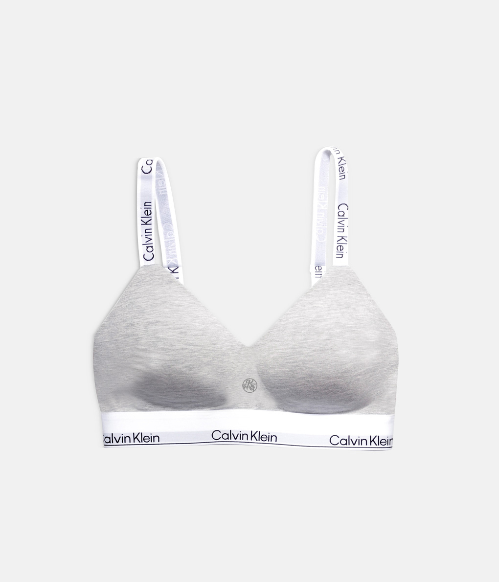 Calvin Klein Icon Cotton Lightly Lined Bralette 緹花肩帶薄墊灰色無鋼圈內衣  (QF7059E / QF8504)