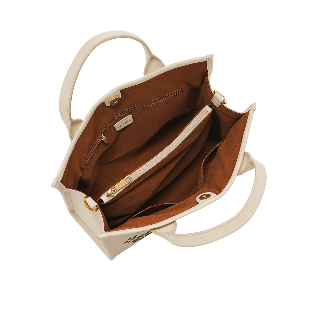 Kyler 真皮氣質花紋托特包-白色 SHB3278111